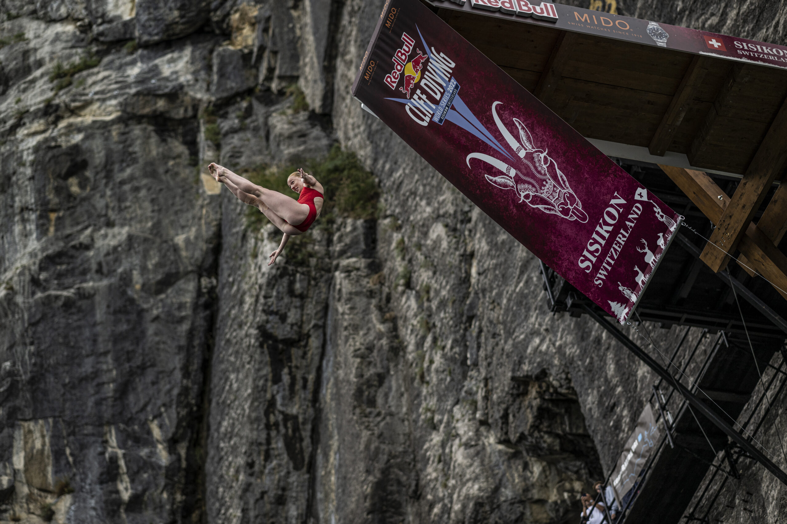 Molly Carlson takes silver with a brand new dive at the Red Bull Cliff Diving World Series in Switzerland